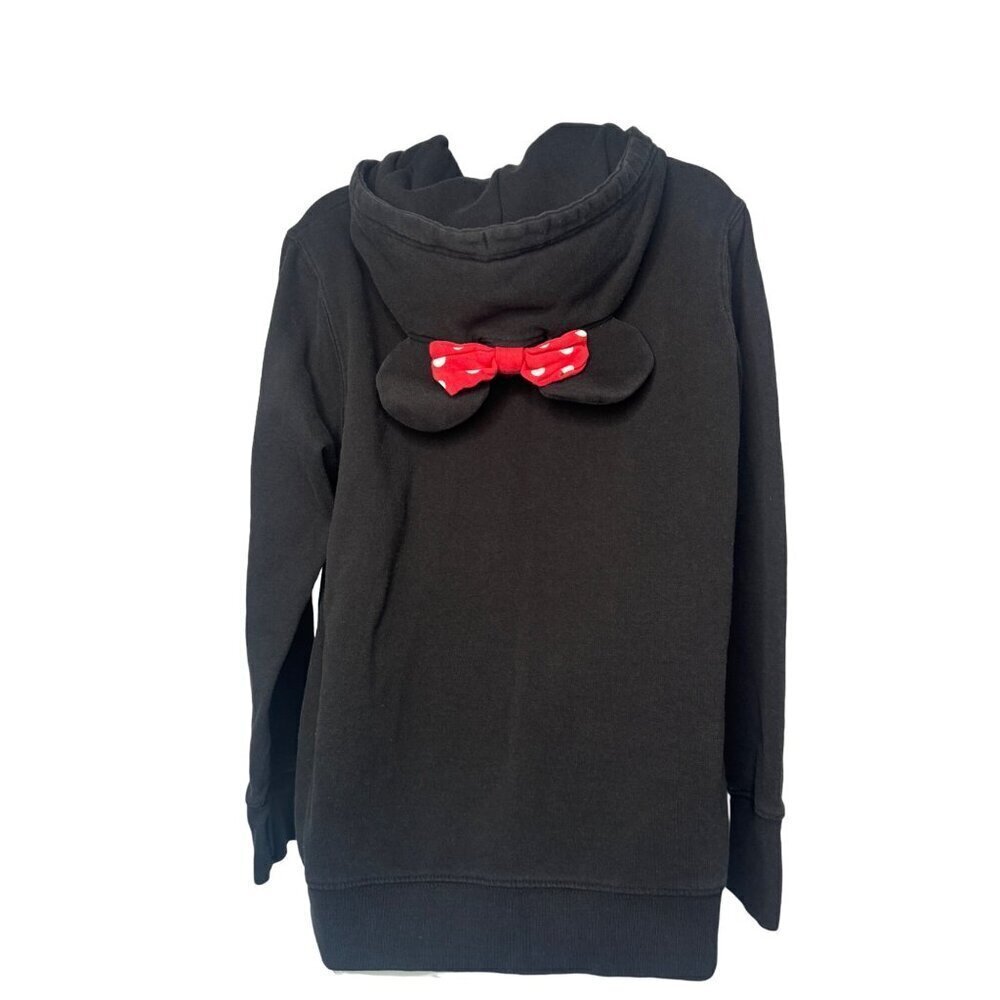 DISNEY Parks Minnie Mouse Pullover Womens Hoodie Sweatshirt Bow Ears SZ XL Black - Picture 2 of 9